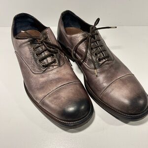 Vero Cuoio Made in Italy Brown Leather Cap Toe Oxford Dress Shoes Mens 7